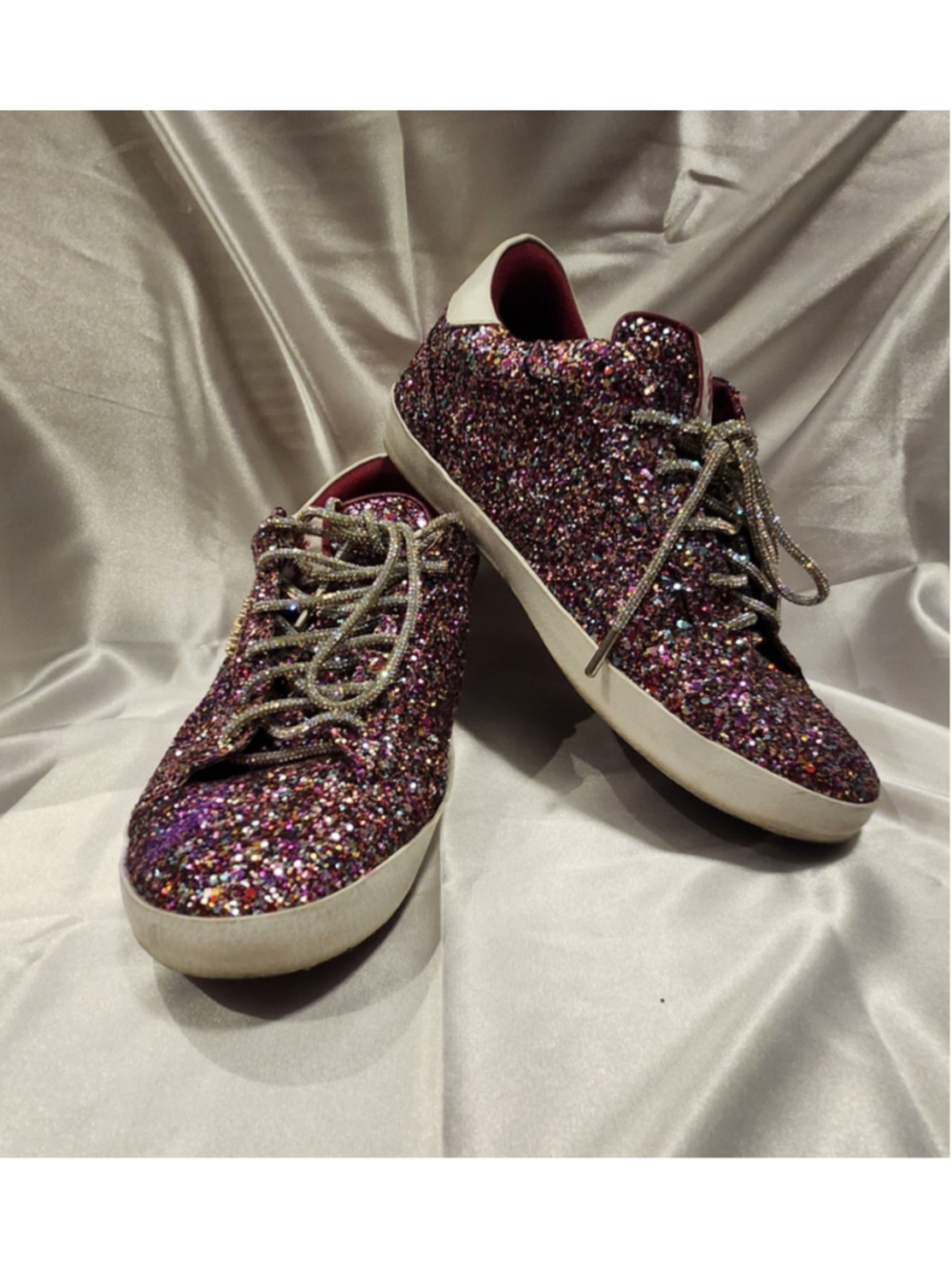 Kate Spade Glitter Sneakers, Purple and White